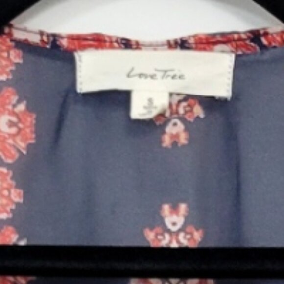 Love Tree Boho Printed Open Front Kimono Size Small Beach Cover Up Wrap - Picture 6 of 10